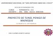 PROYECTO DE TUNEL EN EL PONGO DE MAINIQUE