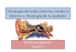 Fisiología del oído externo, medio e interno