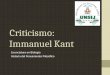 El Criticismo de Immanuel Kant