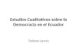 Estudios cualitativos sobre la democracia en el ecuador