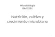 Nutricion, cultivo y crecimiento microbiano
