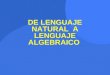 Lenguaje natural a algebraico
