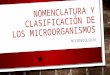 Nomenclatura y clasificación de los microorganismos