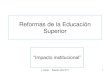 Reforma a la educacion superior españa (impacto institucional)