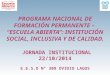 Jornada institucional - Programa Nacional de Formación Permanente - Escuela Abierta