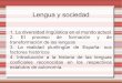 Lengua y sociedad: Las lenguas de España