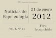 Noticias de espeleología 20120121