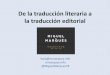 De la traducción literaria a la traducción editorial' - UPV-EHU, 12-05-2014