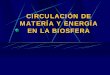 Circulación de Matería y Energía en la Biosfera 1
