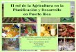 Rol de la Agricultura en la Planificación y Desarrollo en Puerto Rico
