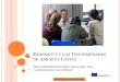 Erasmus + y las Universidades de América Latina. Recomendaciones para presentar una candidatura con calidad