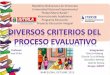 Diversos criterios del proceso de evaluación