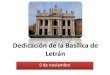 Dedicacion de la Basílica de Letrán