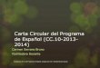 Carta circular del programa de español (cc10-2013-2014)