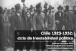 Chile 1925 1932. ciclo de inestabilidad política
