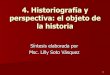 Historiografia y objeto de la historia