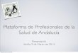 Presentación Plataforma Profesionales de la Salud Analucia. Sevilla 9 Marzo 2013. Errata diapo 50 prensa x Empresa