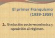 Tema 10.2 el franquismo-evolución socio-economica  y oposición al régimen(1939-1959). amanda, elena, pilar
