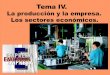 Tema IV. La Producción y La Empresa. Los Sectores Económicos
