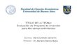 Evaluación Proyecto de inversión: Microemprendimientos, por María Celeste Galvarini
