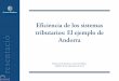 Eficiencia de los sistemas tributarios: El ejemplo de Andorra / Ministerio de Finanzas y Función Pública. Govern d'Andorra