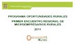 Presentación programa Oportunidades Rurales 2011