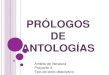 Bloque 2.3 Prólogos de antologías