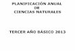 Planificacion anual ciencias naturales tercer año 2013
