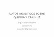 Datos analiticos sobre quinua y cañihua