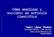 Cómo analizar un artículo científico_Dr Yamil López Chuken