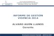 Informe de gestión  Vigencia 2014