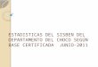 Estadisticas del sisben base certificada julio 2011
