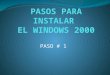 Diapositivas para instalar windows2000
