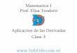 Elisa Teodoro, Aplicacion de Derivadas, Clase 3