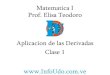 Elisa Teodoro, Aplicacion de Derivadas, Clase 1