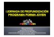 I JORNADA DE PROFUNDIZACIÓN FORMA JOVEN 2013