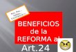 Reforma al articulo 24