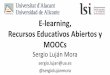 Webinar: E-learning, recursos educativos abiertos y MOOCs