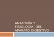 Anatomía y fisiología  del aparato digestivo