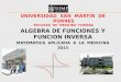 Algebra de funciones y funcion inversa. 2015