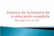 Síntesis de la historia de la educación española