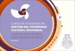 Curso de Posgrado virtual en Gestión del Patrimonio Cultural Inmaterial