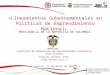 Lineamientos Gubernamentales Gobierno Emprendimiento 2011