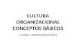 Cultura Organizacional Conceptos Basicos