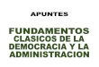 Apuntes Fundamentos Clasicos de La Democracia y La Administracion