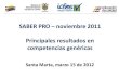 Saber Pro Principales Resultados en Competencias Genericas 2011