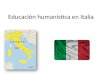 Educación Humanística en Italia
