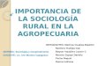 Importancia de La Sociología Rural en La Agropecuaria