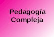Principales aspectos de la pedagogía compleja. erwin