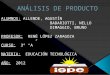 Análisis de producto, Allende,Badariotti, Dimaggio